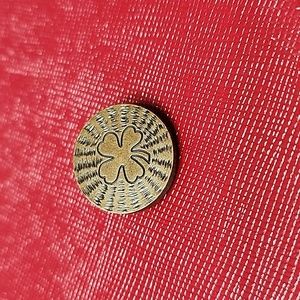 Chanel Brown Clover Button